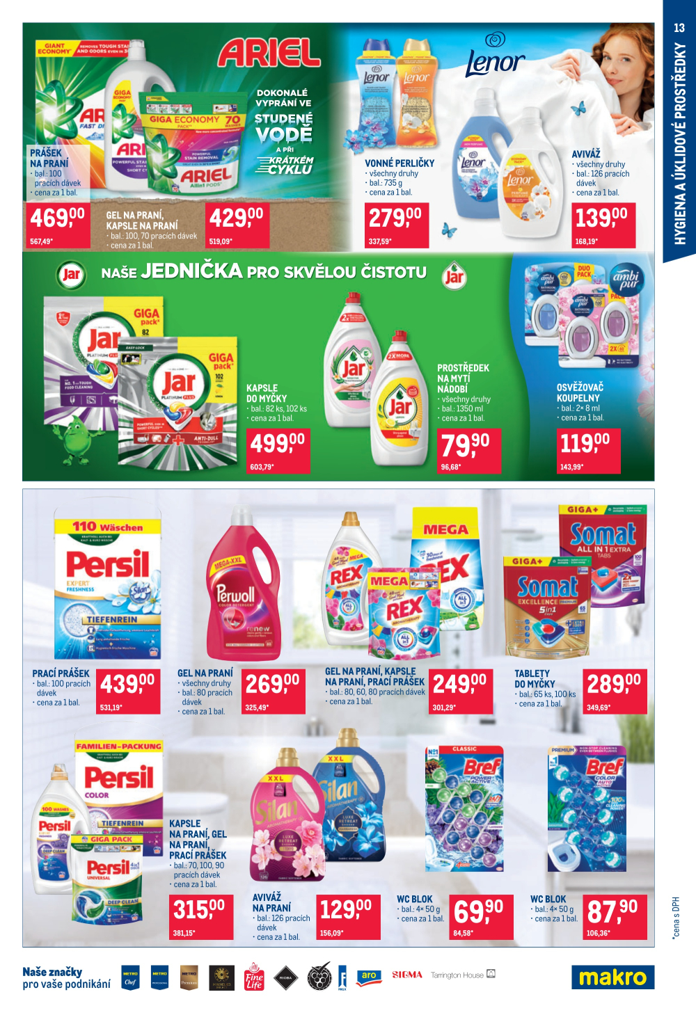 Leták Makro leták - Spotřební zboží, úklid, kosmetika a školní potřeby - strana 13