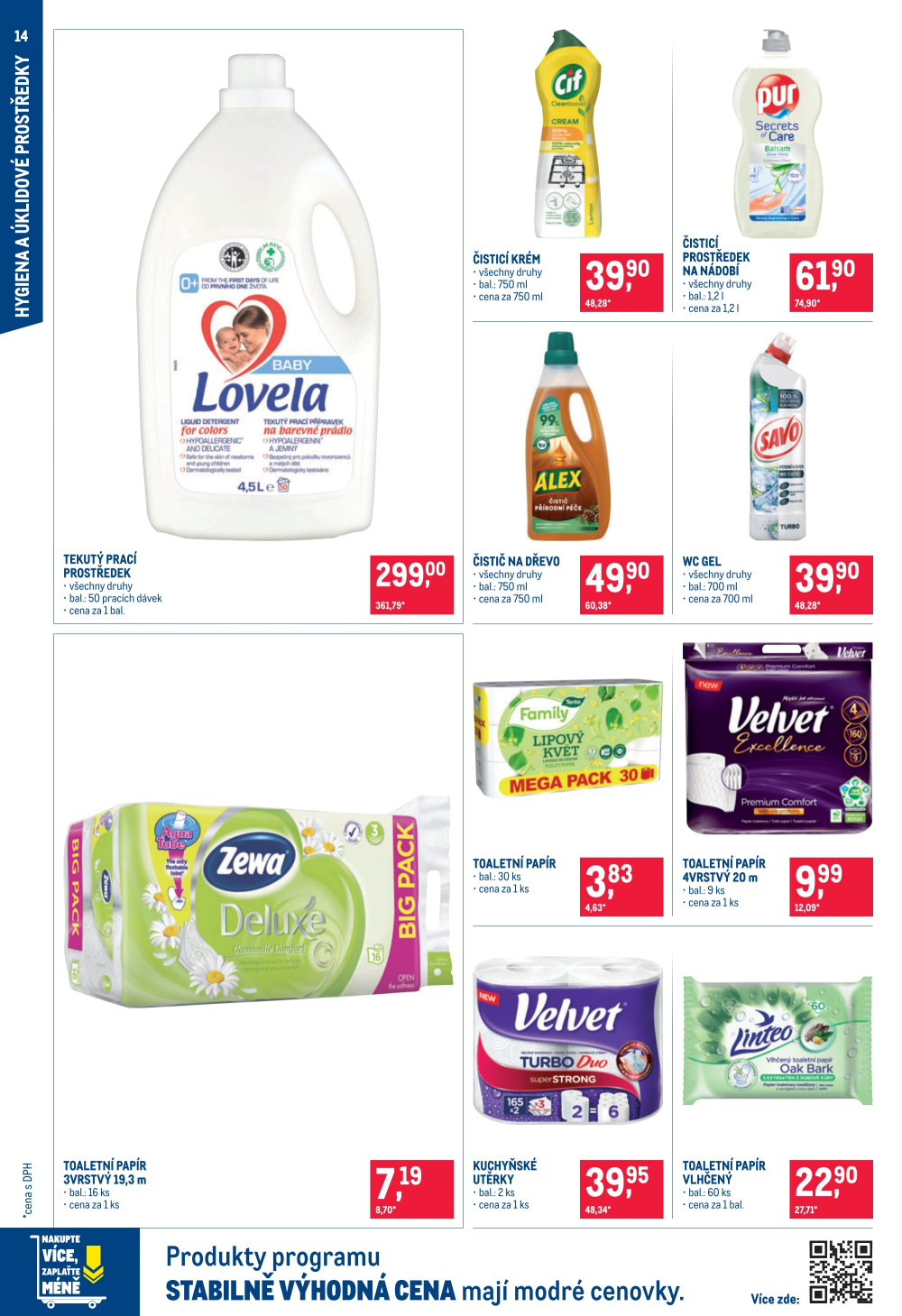 Leták Makro leták - Spotřební zboží, úklid, kosmetika a školní potřeby - strana 14