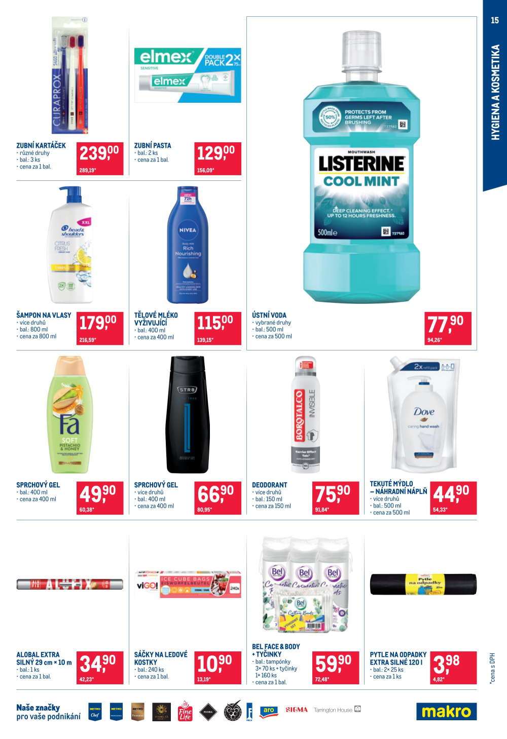 Leták Makro leták - Spotřební zboží, úklid, kosmetika a školní potřeby - strana 15