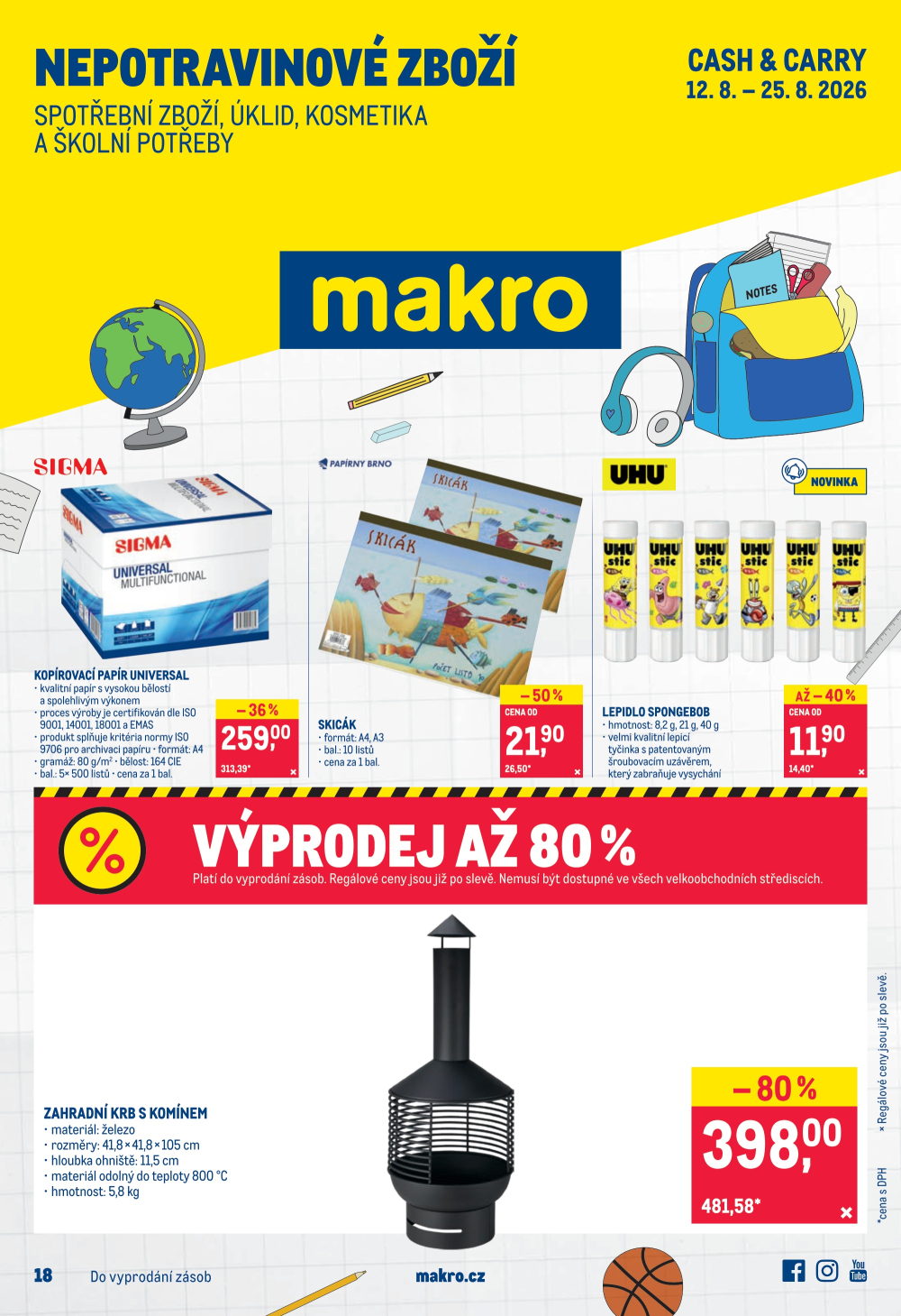 Leták Makro leták - Spotřební zboží, úklid, kosmetika a školní potřeby - strana 1