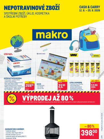 Makro leták - Spotřební zboží, úklid, kosmetika a školní potřeby