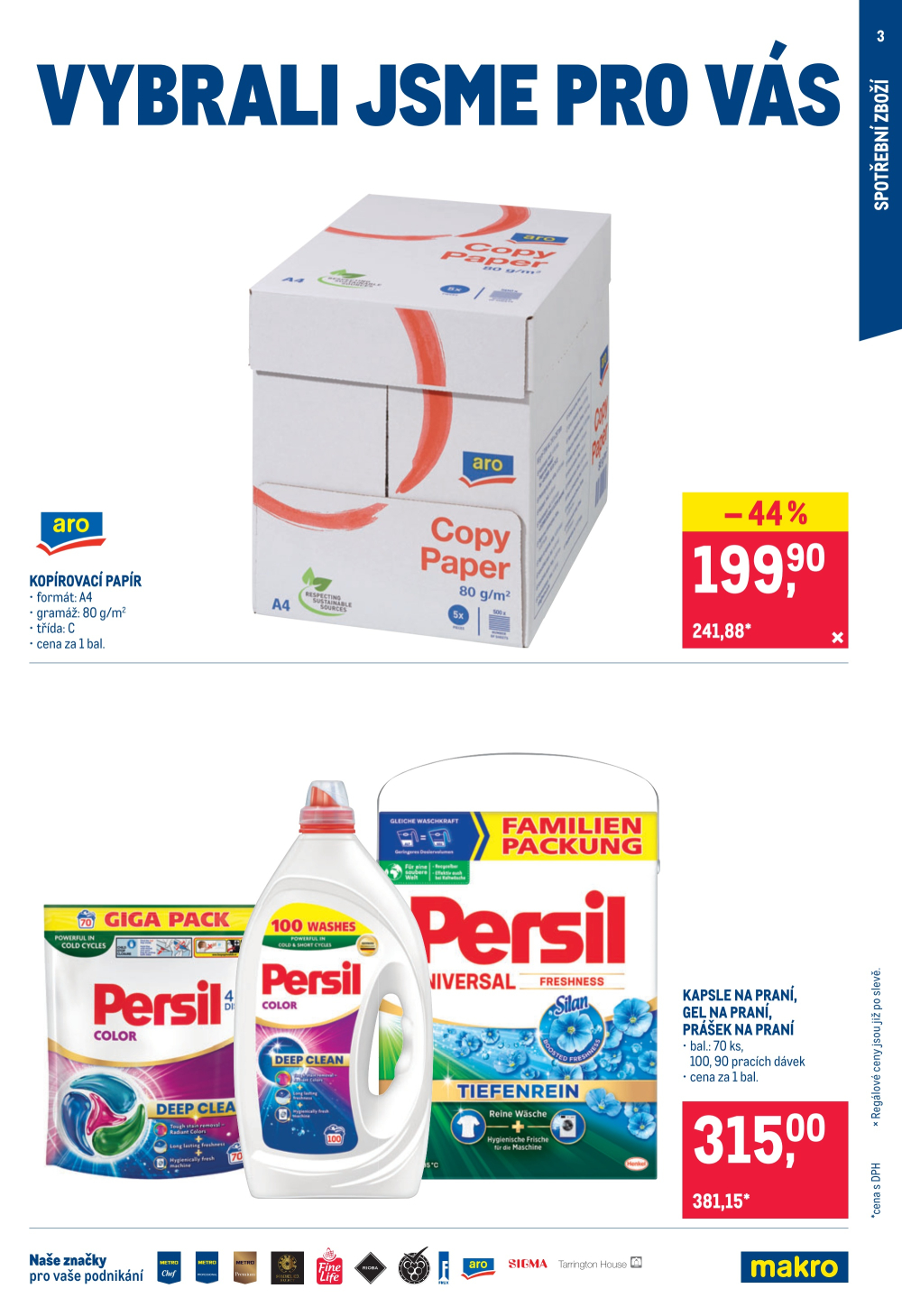 Leták Makro leták - Spotřební zboží, úklid, kosmetika a školní potřeby - strana 3