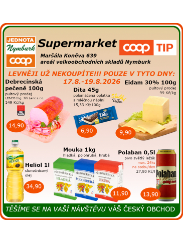 COOP Jednota Nymburk Supermarket leták