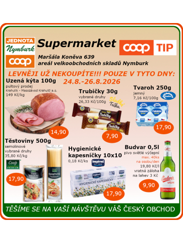 COOP Jednota Nymburk Supermarket leták