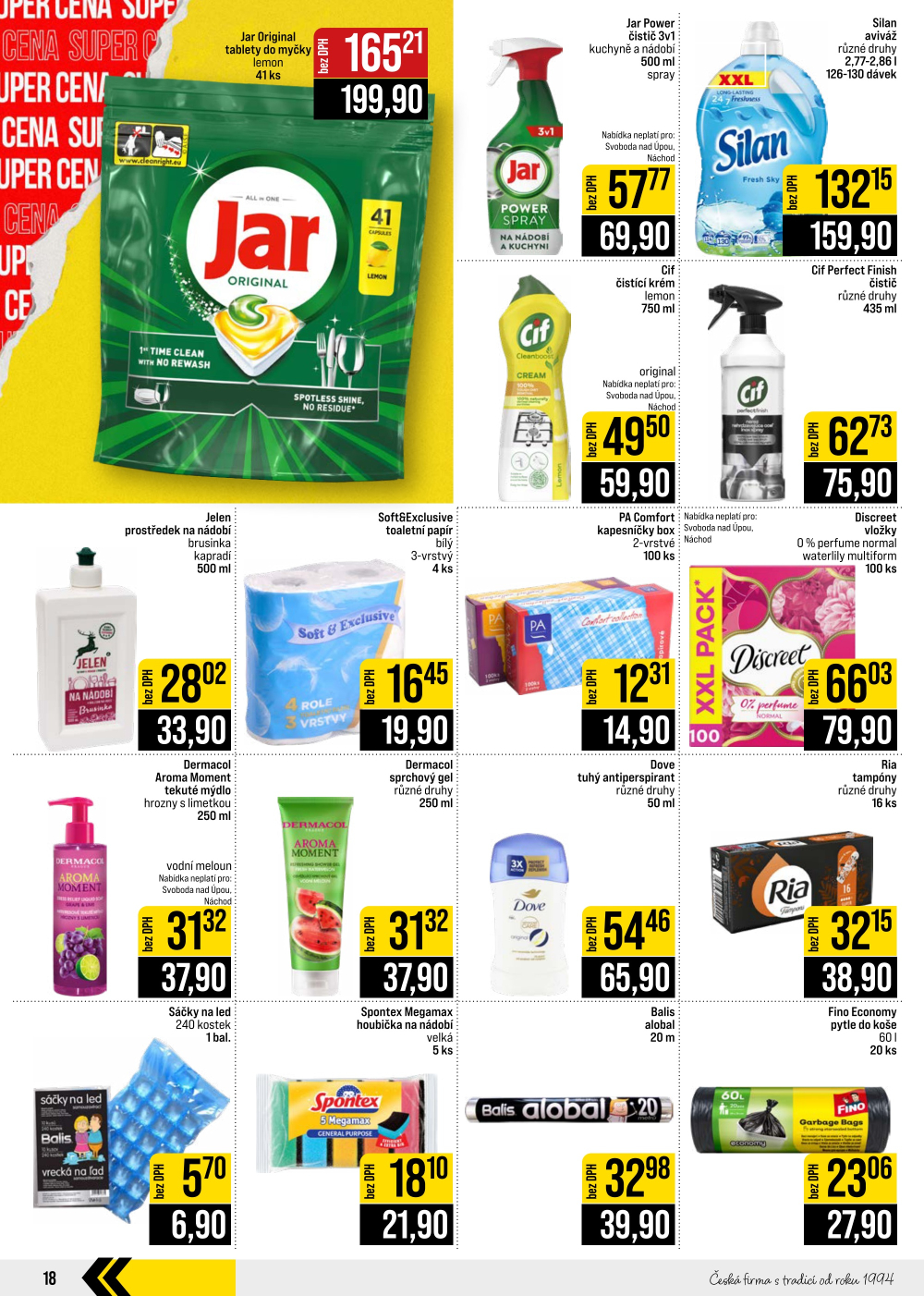 Leták JIP leták CC Cash & Carry - České Budějovice, Most, Náchod, Svoboda nad Úpou, Sušice - strana 18