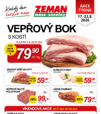 Akční leták ZEMAN maso - uzeniny 