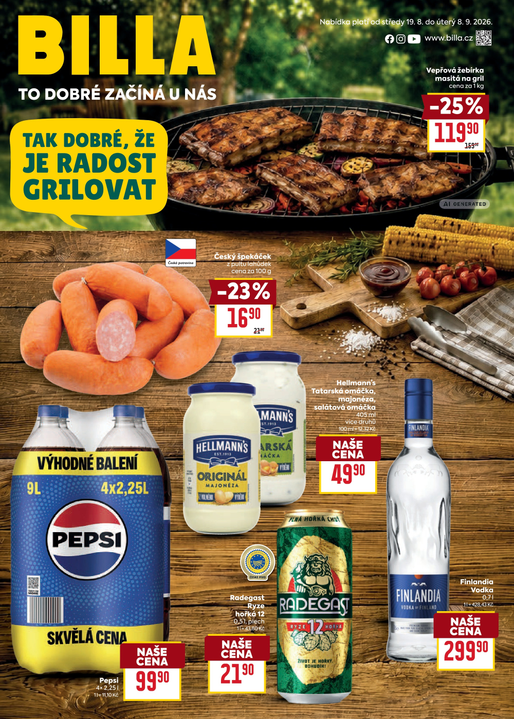 Leták BILLA  leták - Tak dobré, že je radost grilovat - strana 1