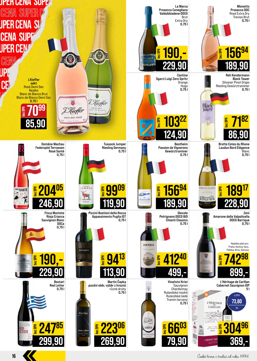 Leták JIP leták CC Cash & Carry - Brno, Ostrava, Praha, Polička, Olomouc, Karlovy Vary, Zlín, Jilemnice, Pardubice - strana 16