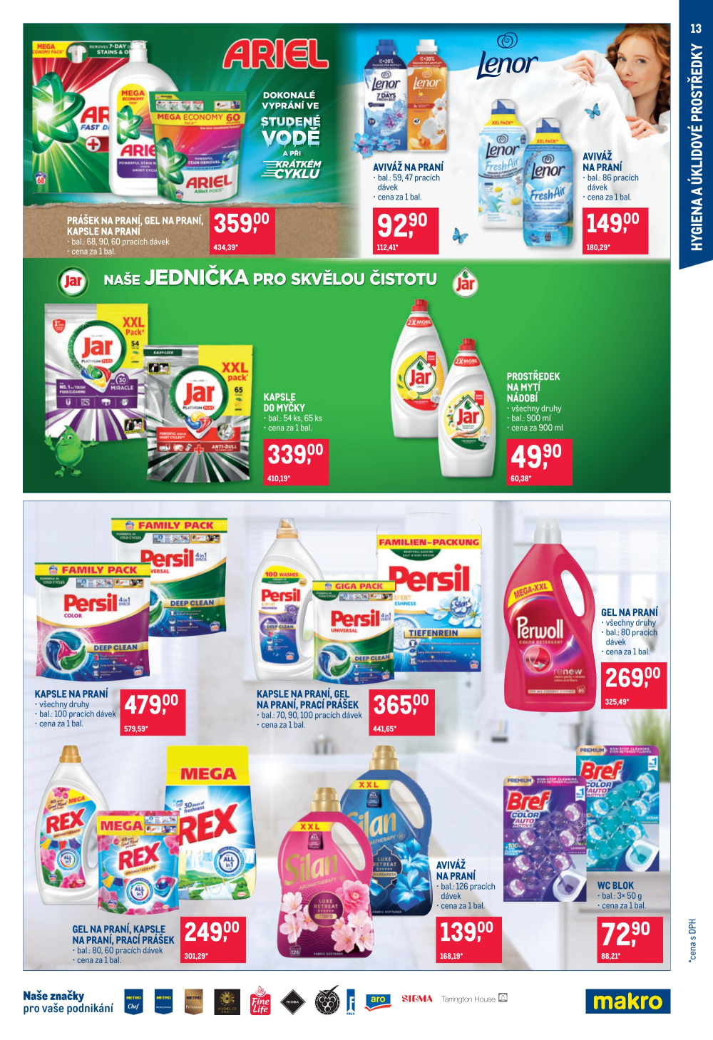 Leták Makro leták - Spotřební zboží, úklid, kosmetika a školní potřeby - strana 13