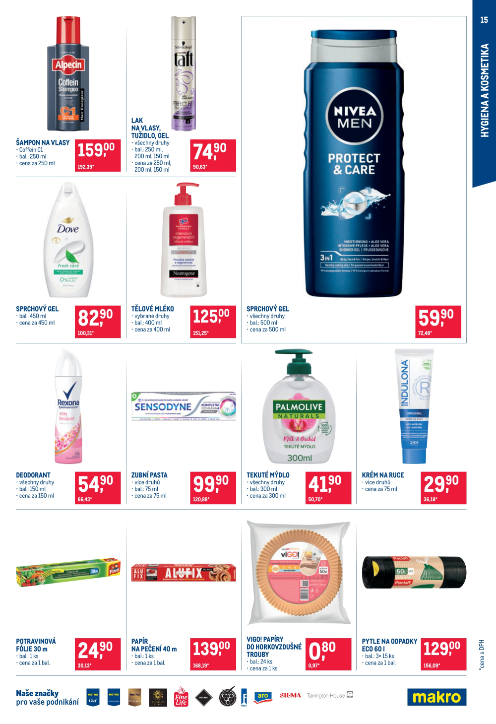 Leták Makro leták - Spotřební zboží, úklid, kosmetika a školní potřeby - strana 15