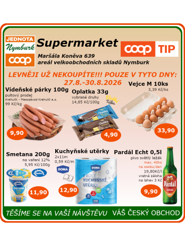 COOP Jednota Nymburk Supermarket leták