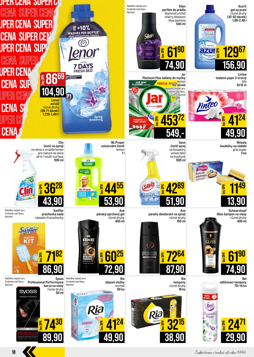 Leták JIP leták CC Cash & Carry - České Budějovice, Most, Náchod, Svoboda nad Úpou, Sušice - strana 18