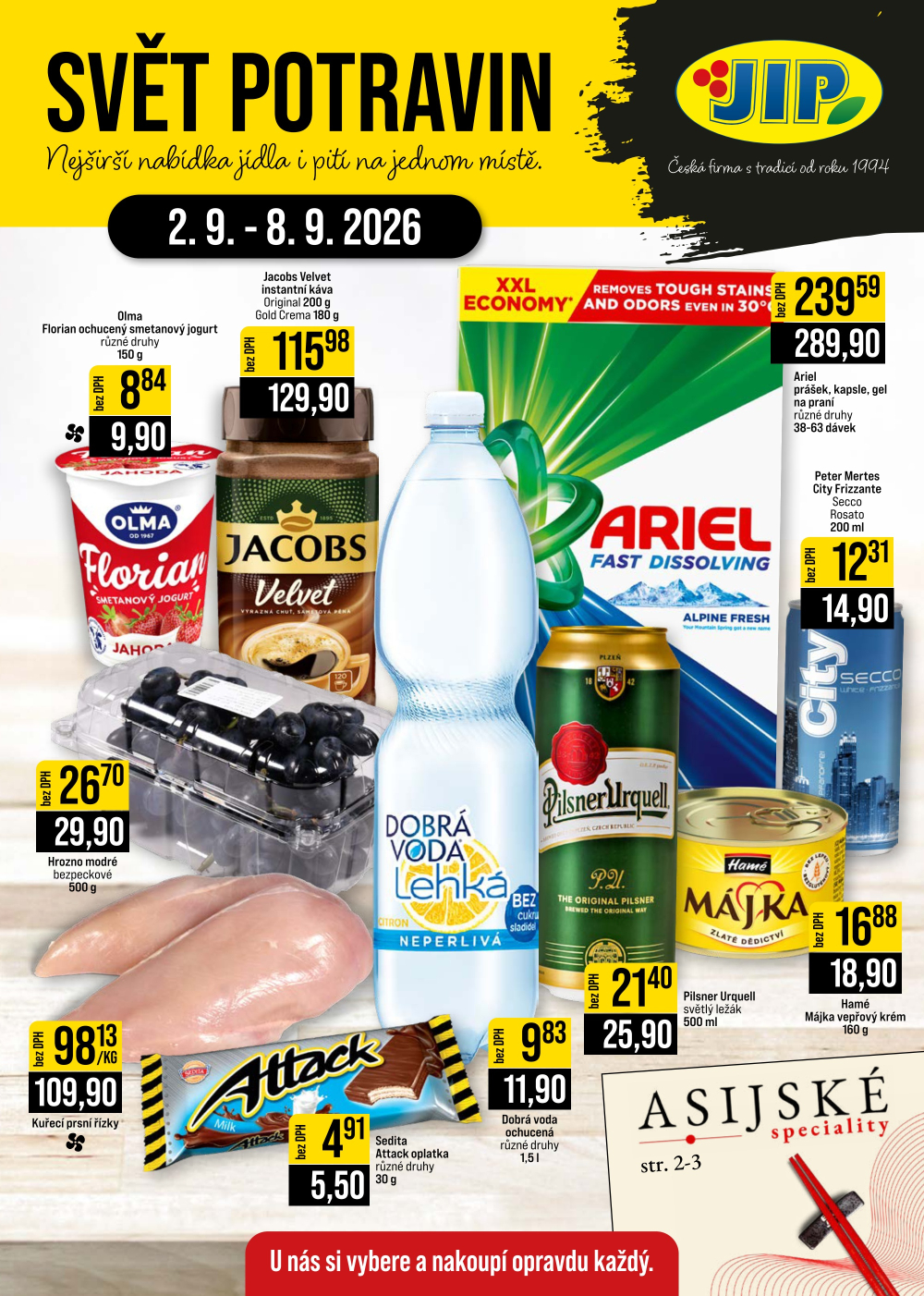Leták JIP leták CC Cash & Carry - Brno, Ostrava, Praha, Polička, Olomouc, Karlovy Vary, Zlín, Jilemnice, Pardubice - strana 1