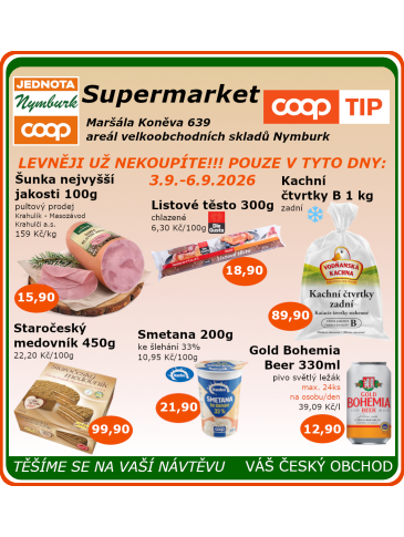 COOP Jednota Nymburk Supermarket leták