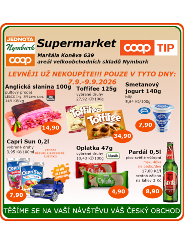 COOP Jednota Nymburk Supermarket leták