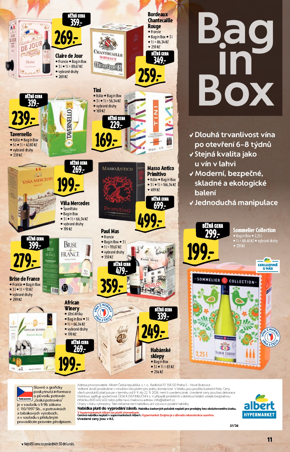 Leták Albert Hypermarket - Podzimní vína - strana 11