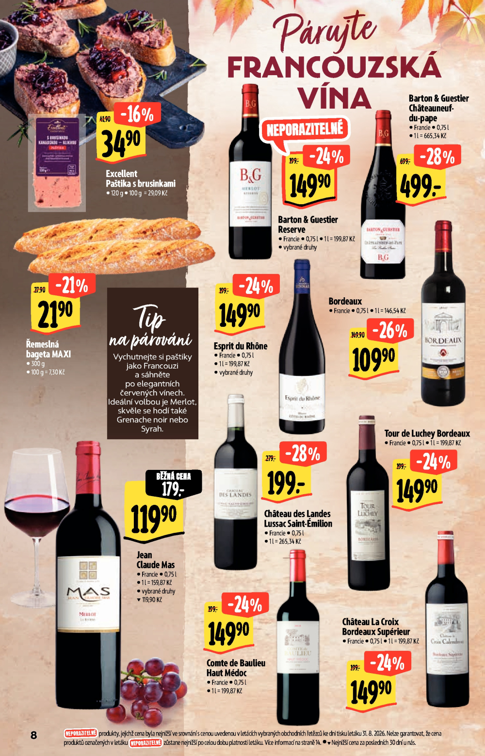 Leták Albert Hypermarket - Podzimní vína - strana 8