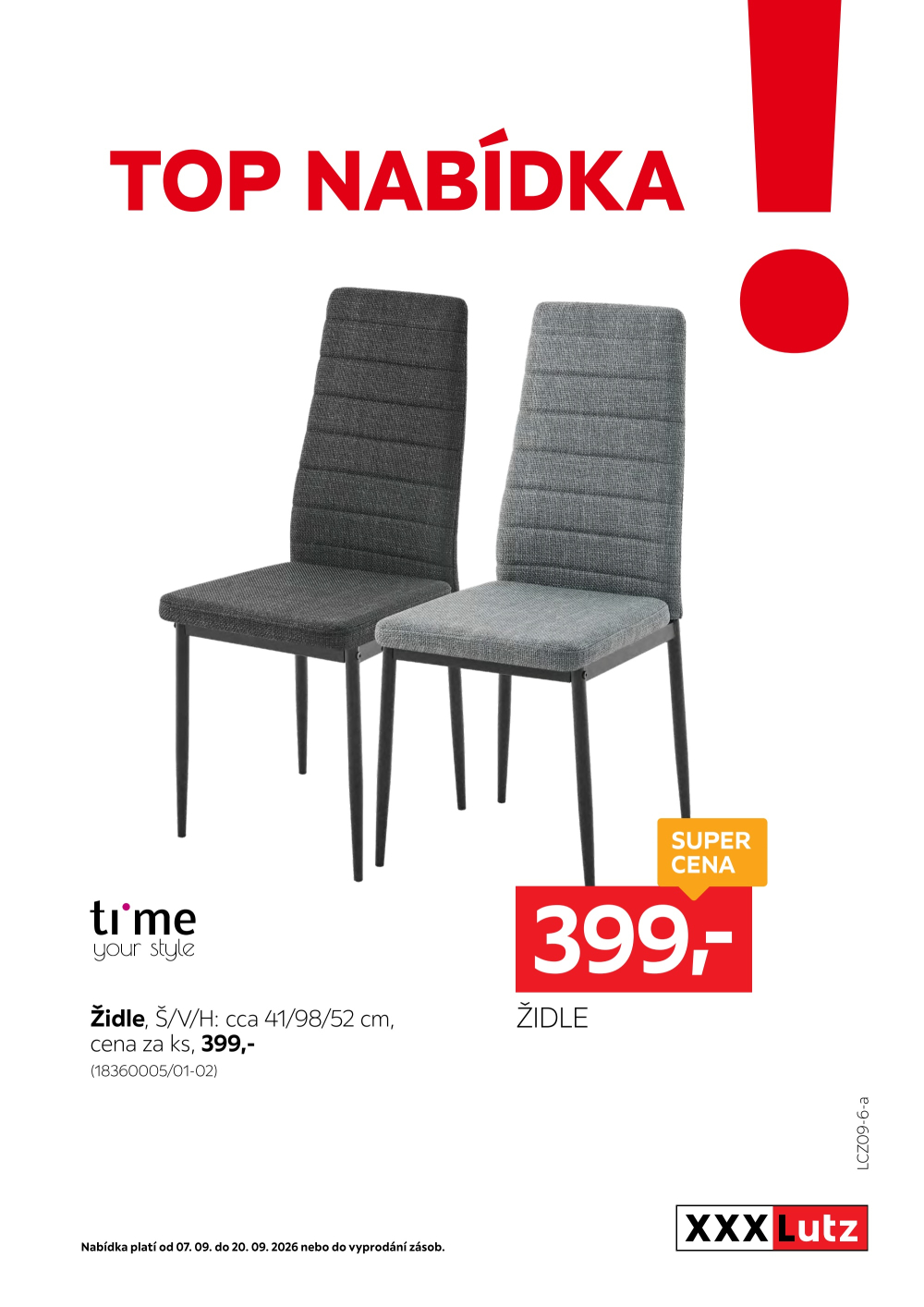 Leták XXXLutz leták - TOP nabídka Židle - strana 1