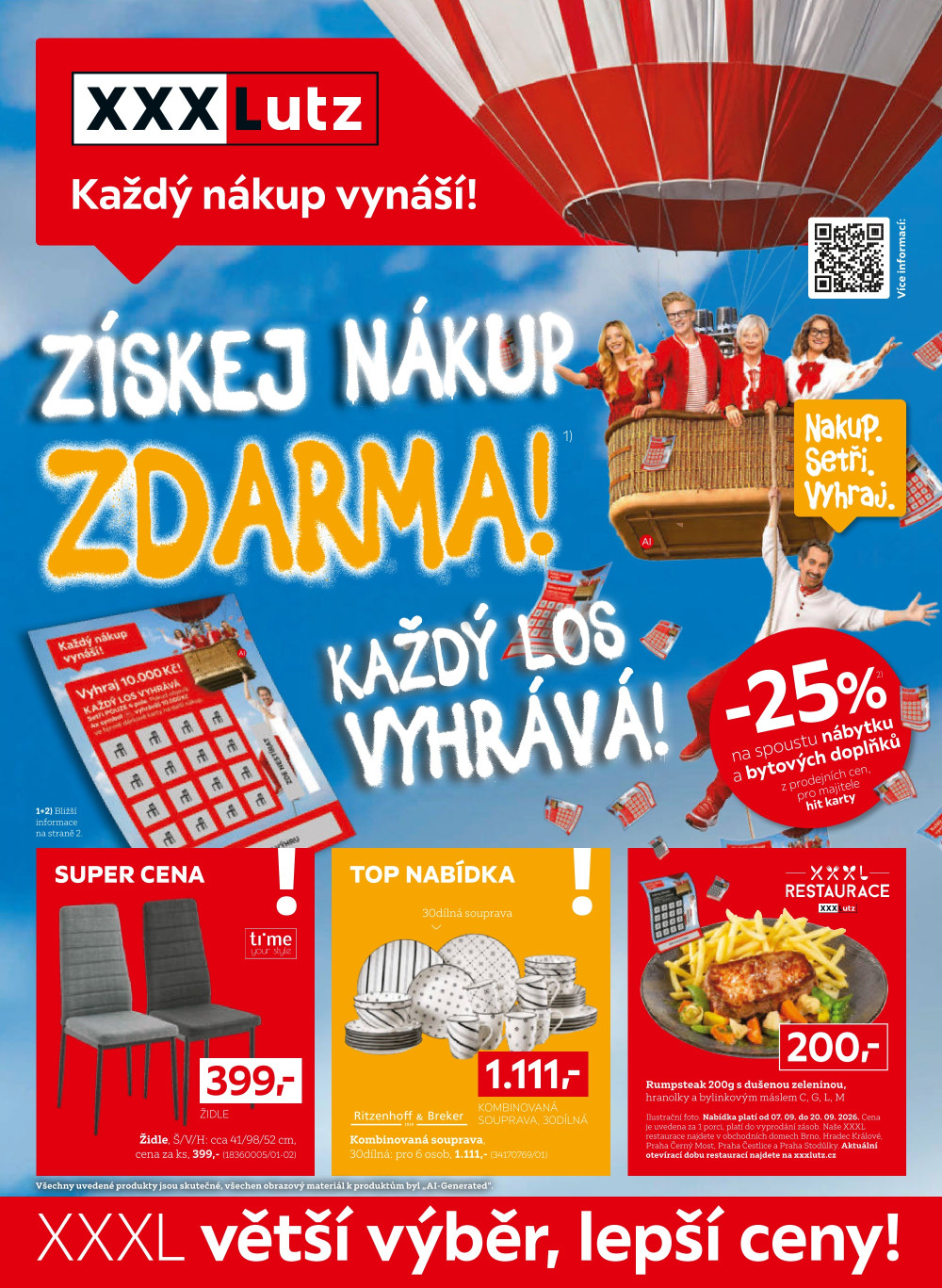 Leták XXXLutz leták - Získej nákup zdarma! - strana 1