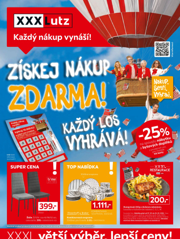 XXXLutz leták - Získej nákup zdarma!