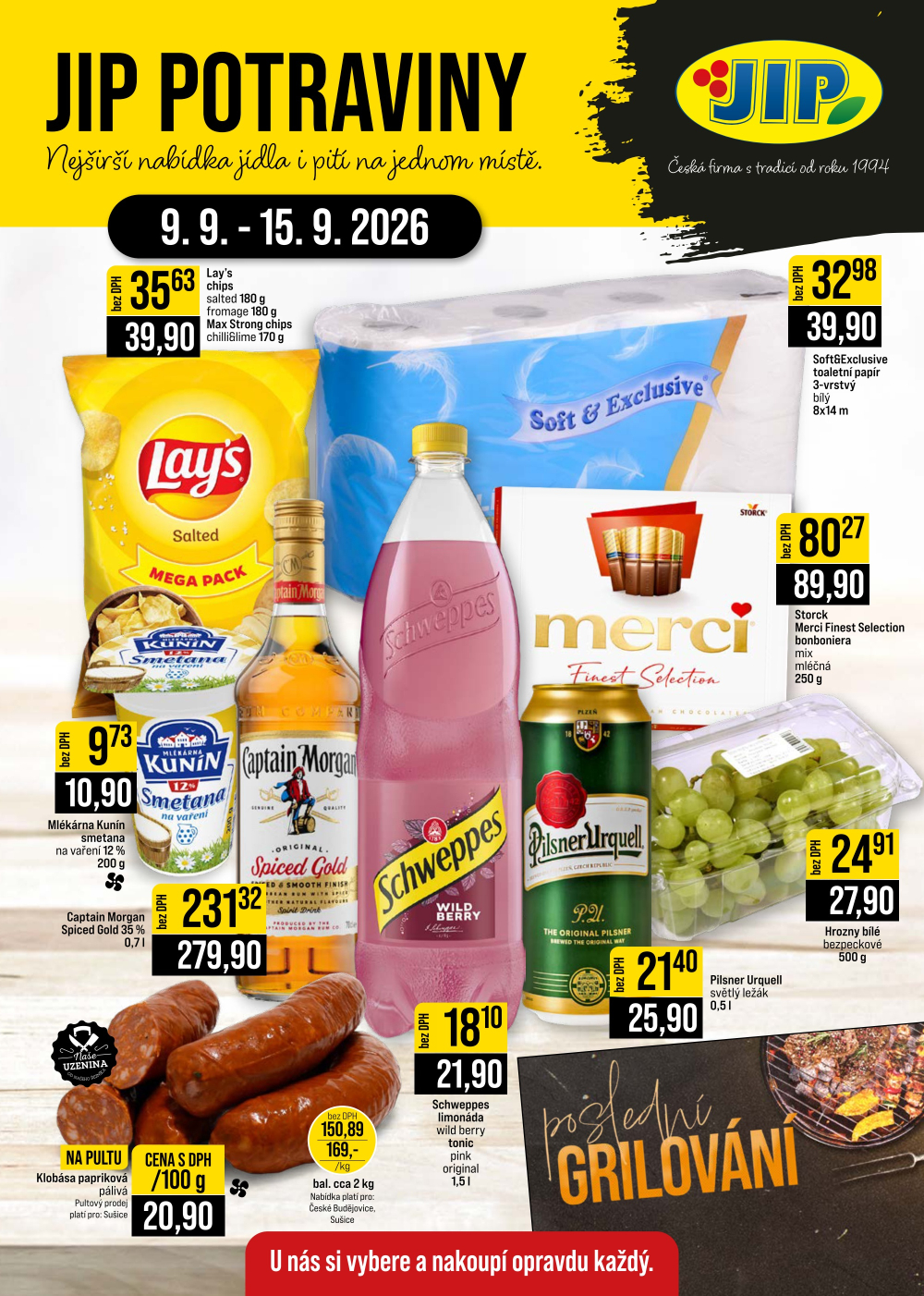Leták JIP leták CC Cash & Carry - České Budějovice, Most, Náchod, Svoboda nad Úpou, Sušice - strana 1