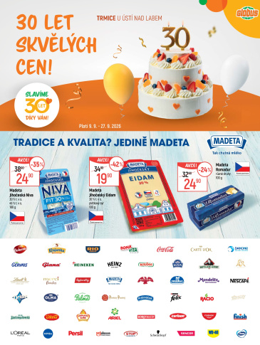 Globus leták Trmice (Ústí) - 30 let skvělých cen!