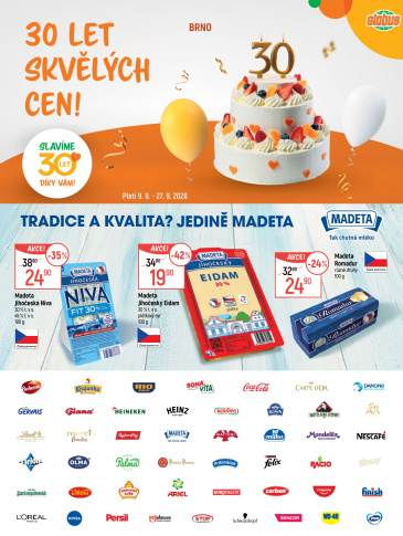 Globus leták Brno - 30 let skvělých cen!