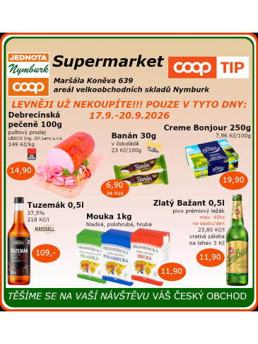 COOP Jednota Nymburk Supermarket leták