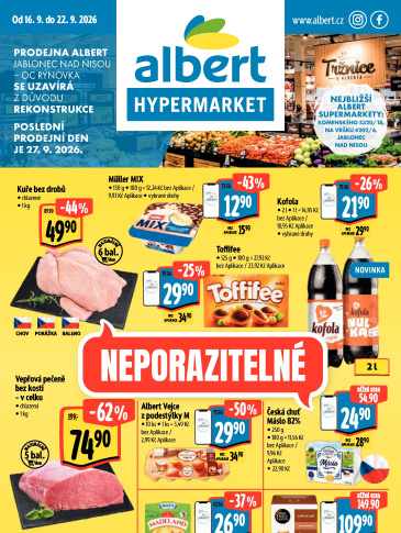 Albert Hypermarket leták - Jablonec nad Nisou, OC Rýnovka