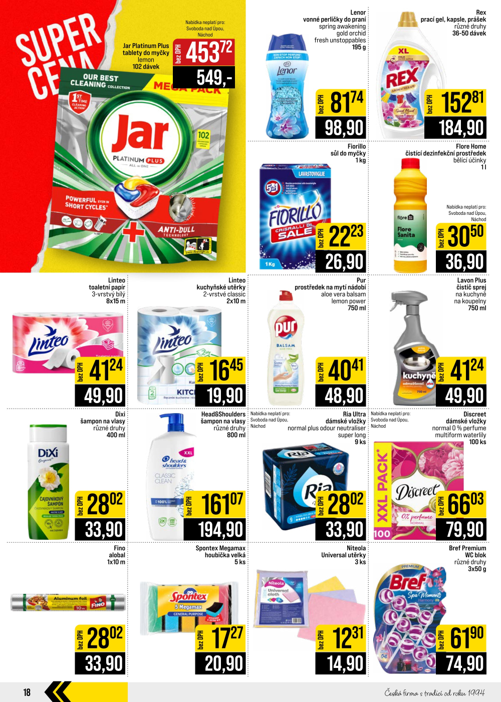 Leták JIP leták CC Cash & Carry - České Budějovice, Most, Náchod, Svoboda nad Úpou, Sušice - strana 18