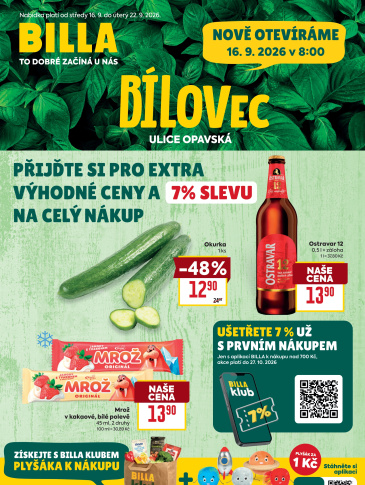 BILLA leták - Bílovec, Opavská