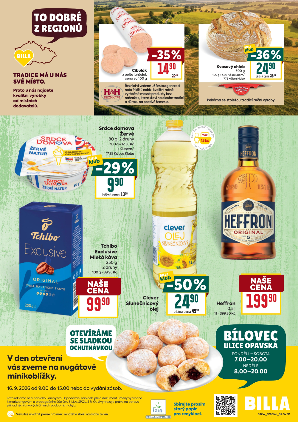 Leták BILLA leták - Bílovec, Opavská - strana 4