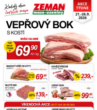 Akční leták ZEMAN maso - uzeniny 
