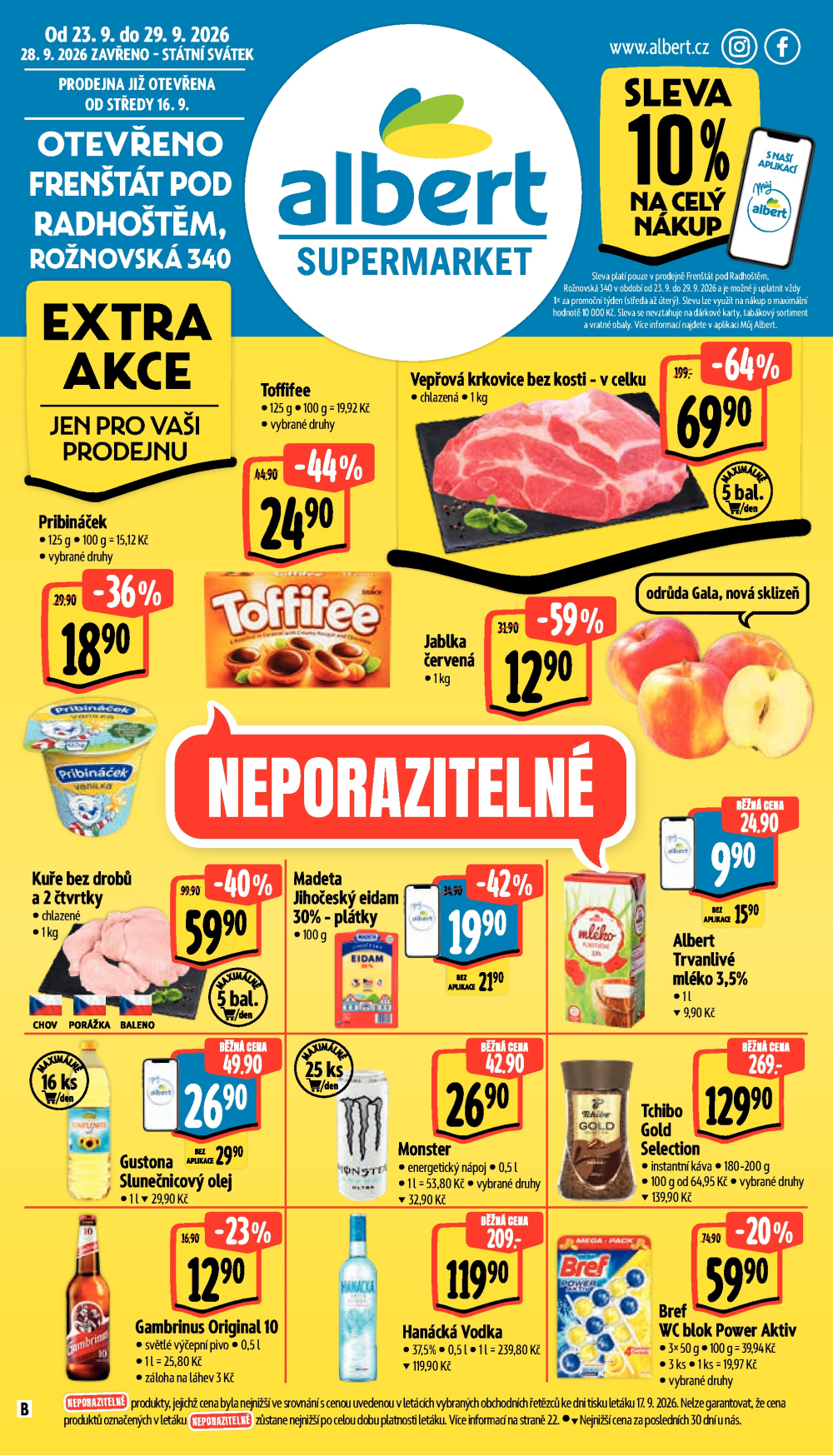 Leták Albert Supermarket leták - Frenštát pod Radhoštěm, Rožnovská - strana 1
