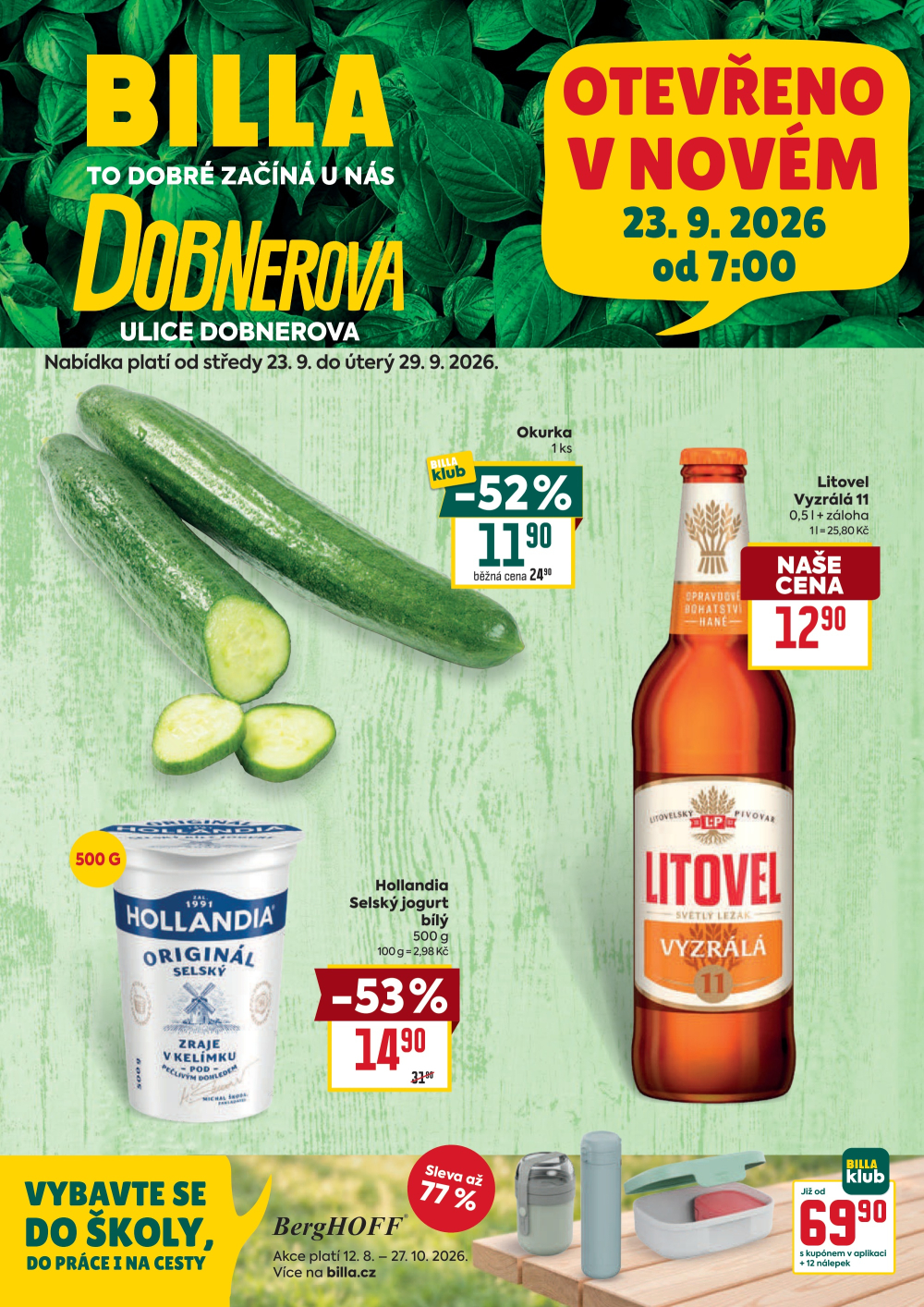 Leták BILLA leták - Olomouc, Dobnerova - strana 1