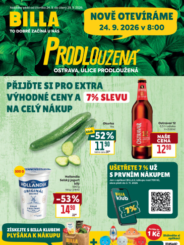 BILLA leták - Ostrava, Prodloužená