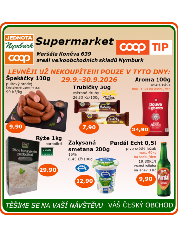 COOP Jednota Nymburk Supermarket leták