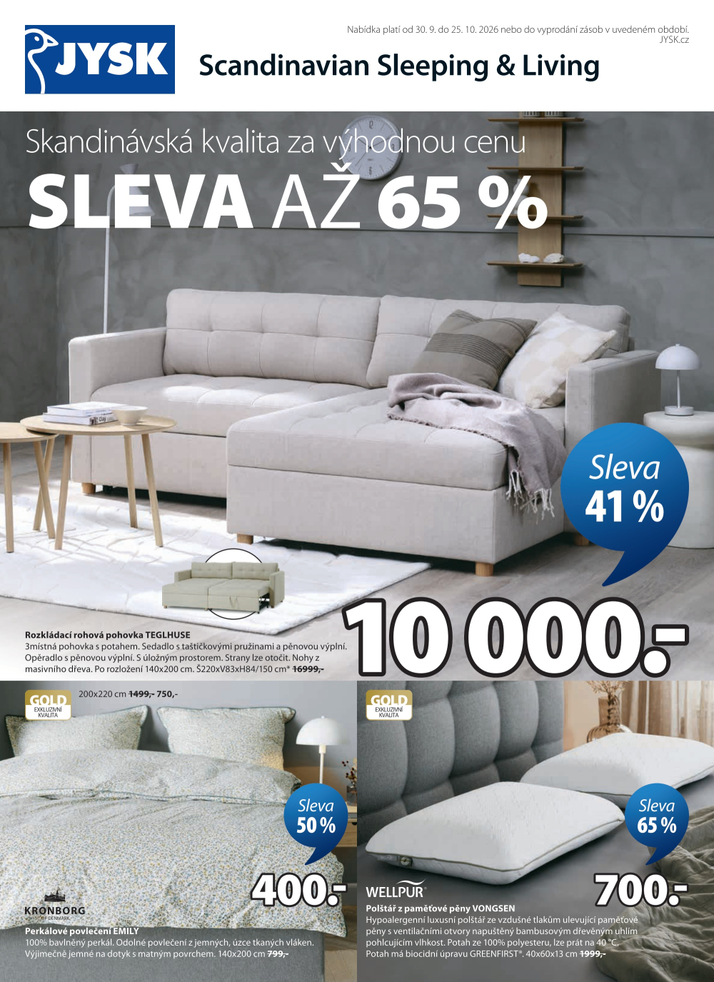 Leták Jysk leták - Výprodej až 65 % - strana 1