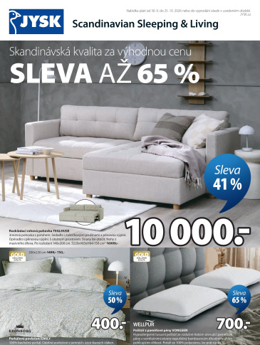 Jysk leták - Výprodej až 65 %