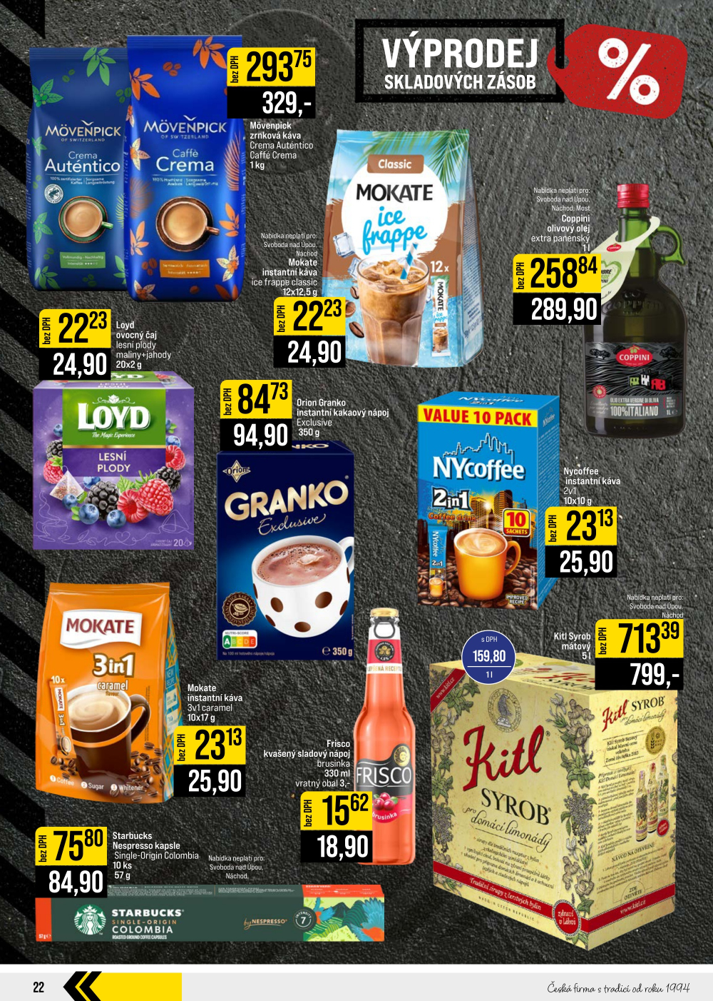 Leták JIP leták CC Cash & Carry - České Budějovice, Most, Náchod, Svoboda nad Úpou, Sušice - strana 22