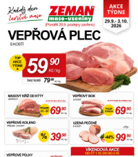 Akční leták ZEMAN maso - uzeniny 