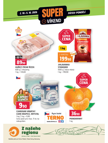 Terno leták - Víkendovka Třeboň, Trhové Sviny, Borovany