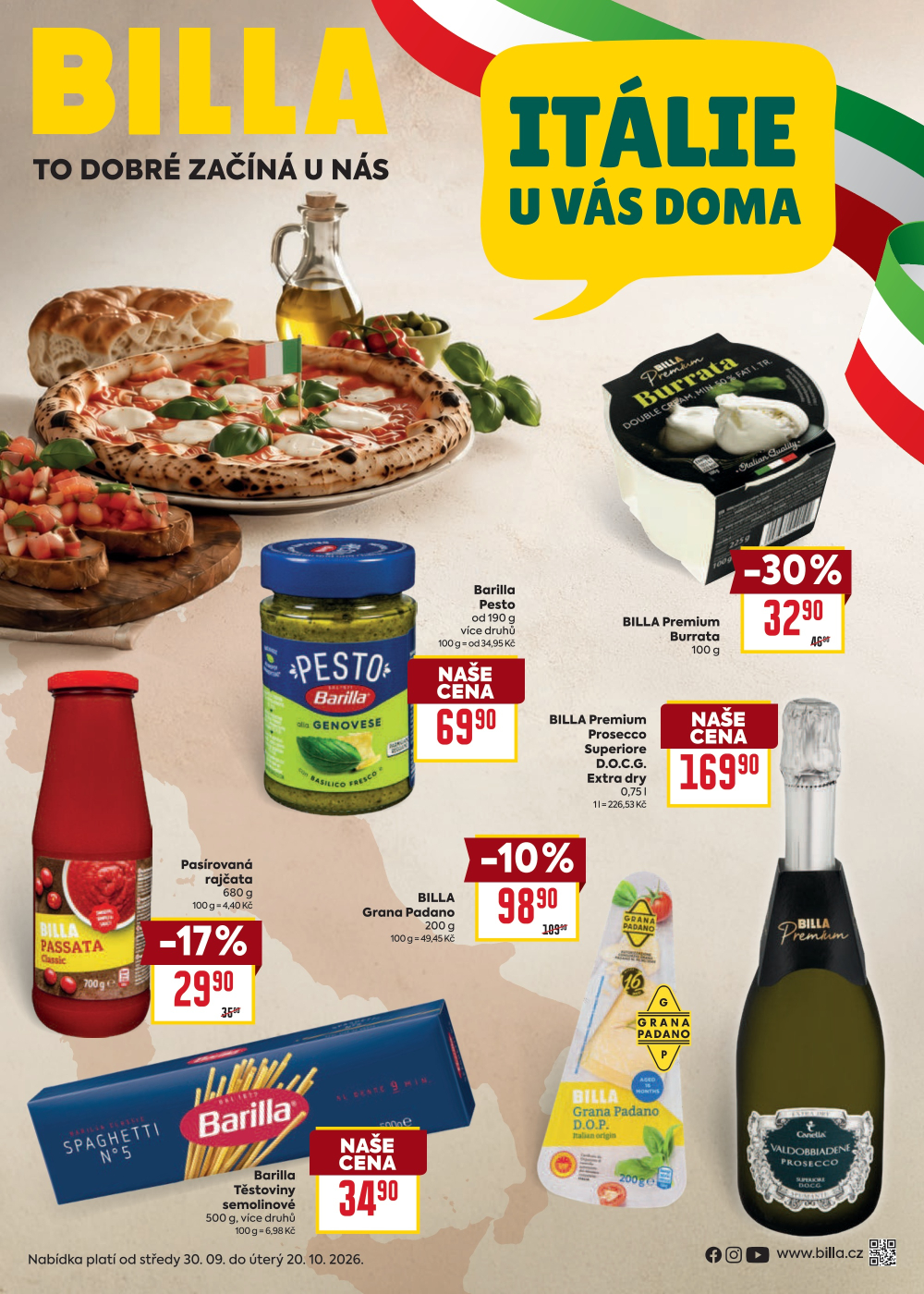 Leták BILLA leták - Itálie u vás doma - strana 1