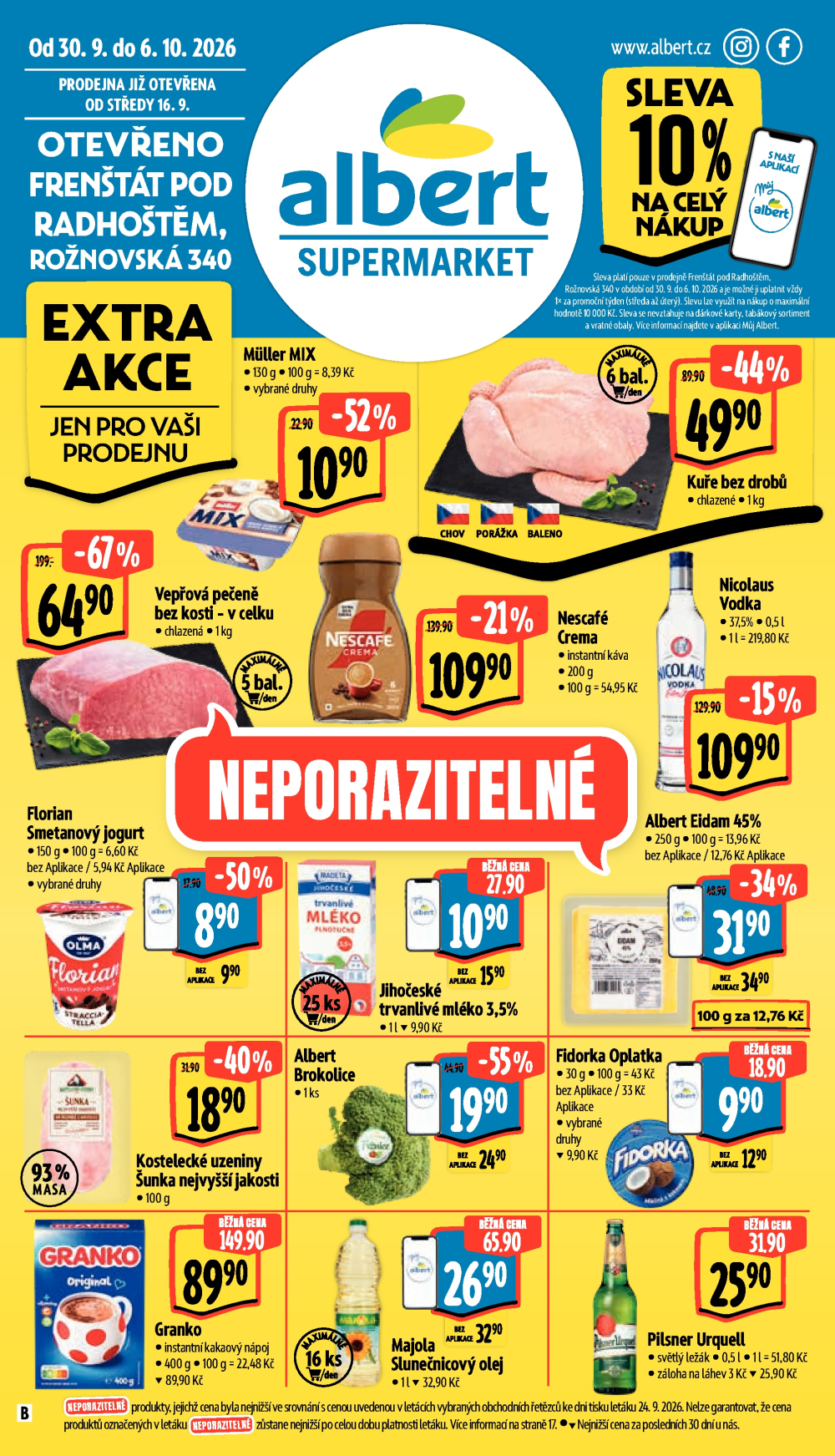 Leták Albert Supermarket leták - Frenštát pod Radhoštěm, Rožnovská - strana 1