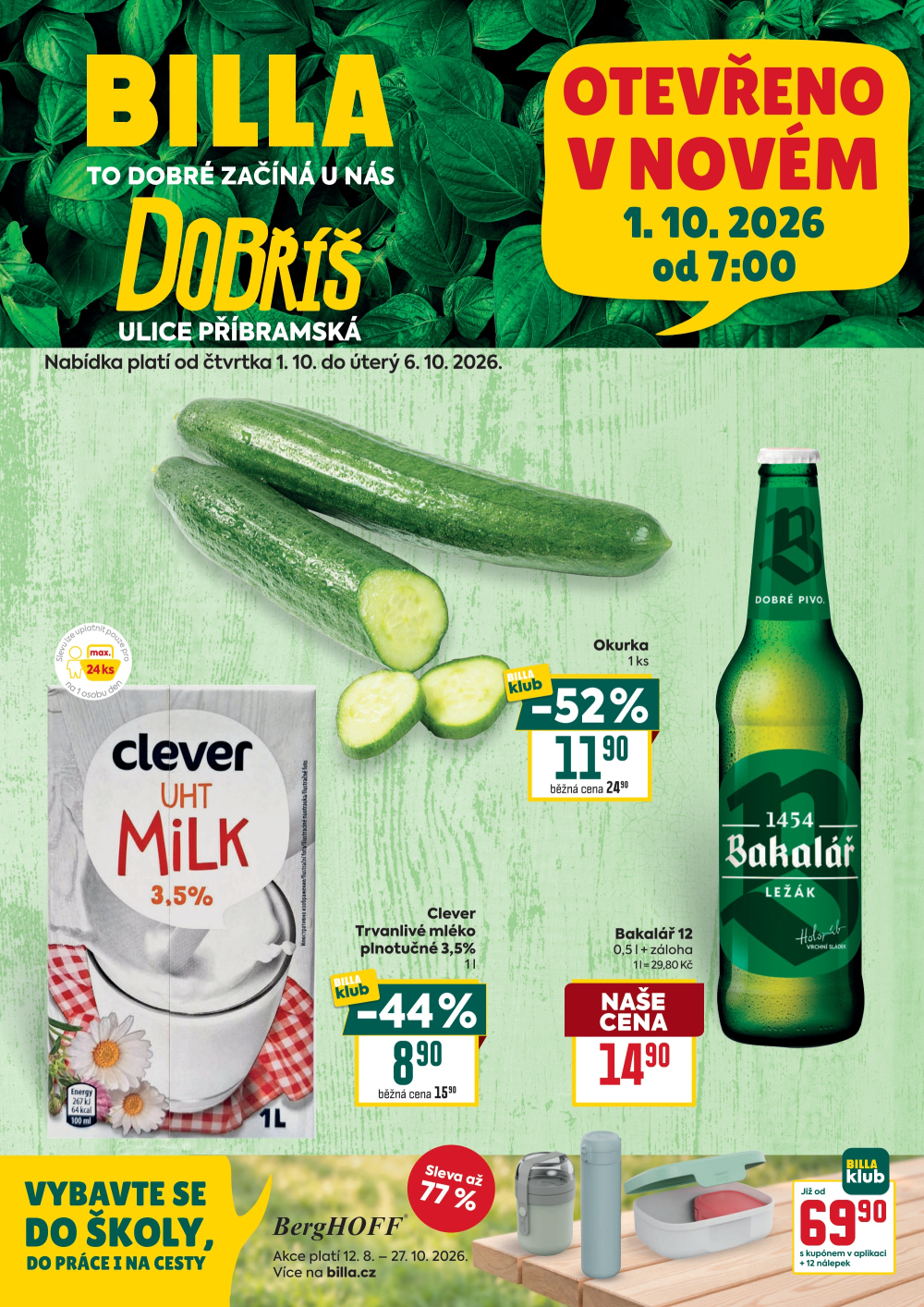 Leták BILLA leták - Dobříš, Příbramská - strana 1