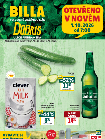 BILLA leták - Dobříš, Příbramská