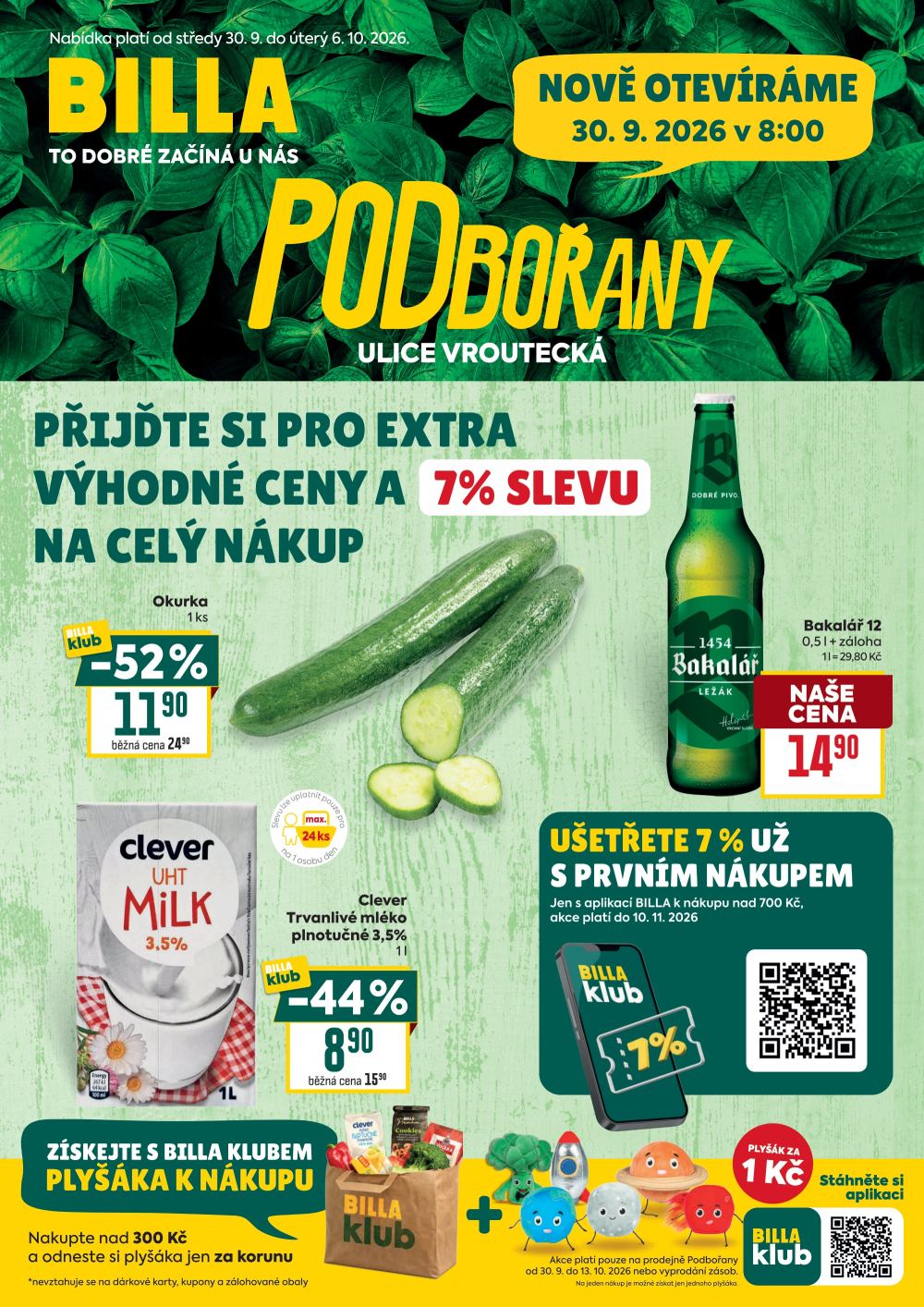 Leták BILLA leták - Podbořany, Vroutecká - strana 1