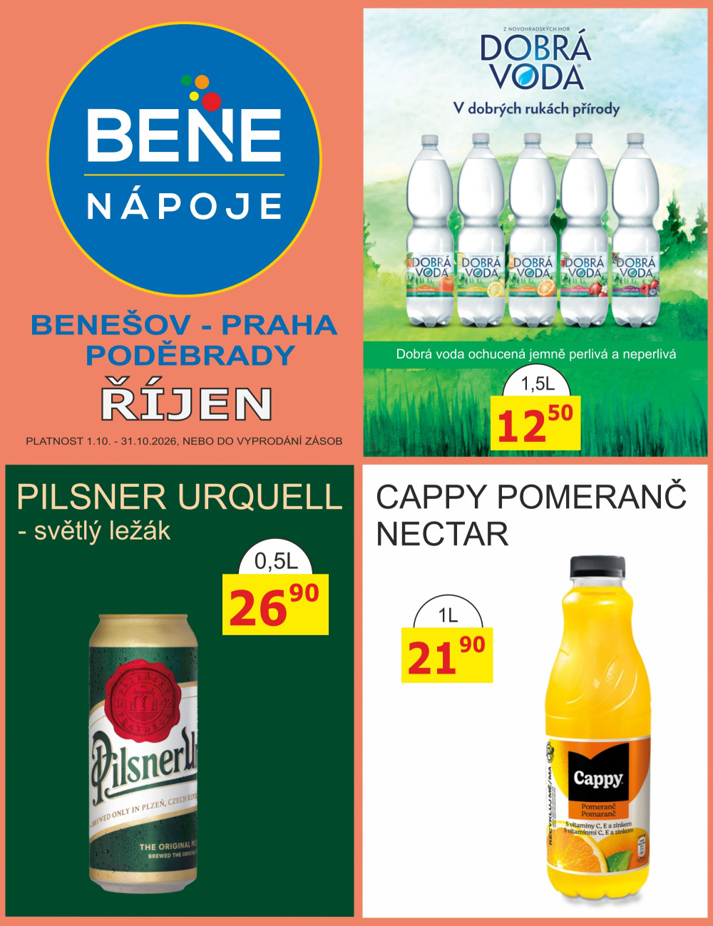 Leták BENE NÁPOJE leták - strana 1