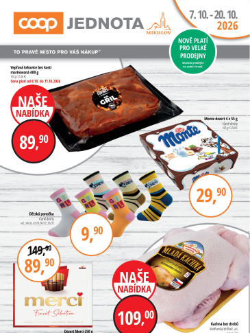 Jednota Mikulov leták - Velké prodejny