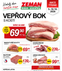 Akční leták ZEMAN maso - uzeniny 